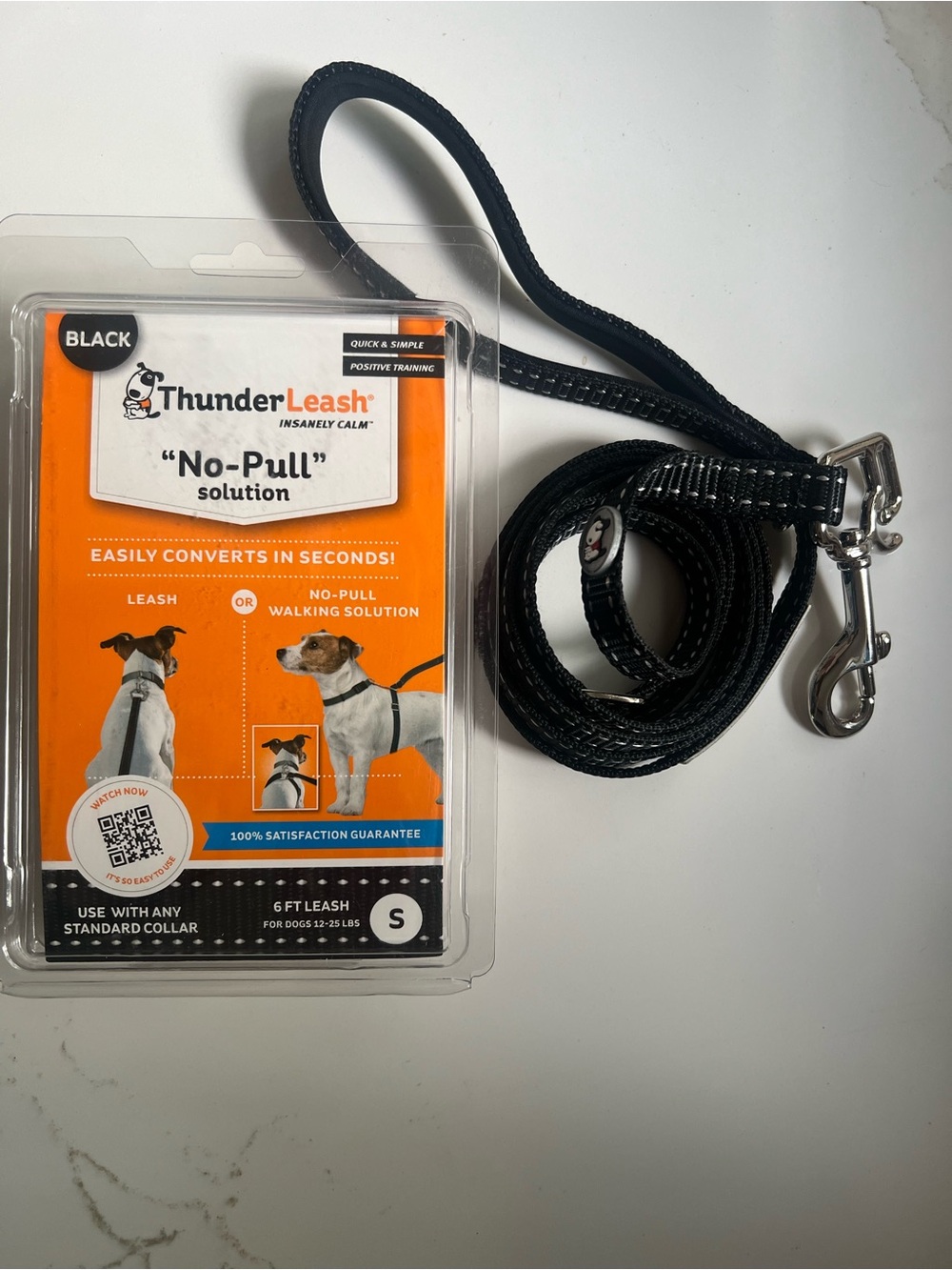 ThunderLeash No-Pull Solution Leash - Black, Small